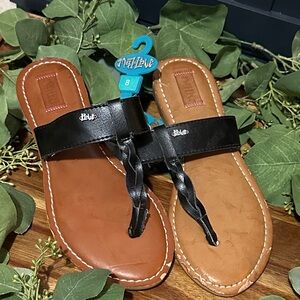 Mad love Black and Brown Leather Sandals 8